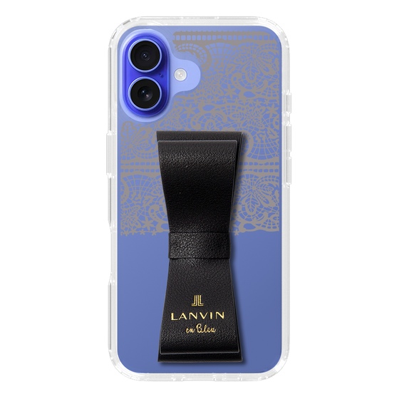 スリムプロテクションケース LANVIN en Bleu - STAND & RING RIBBON Black［ LANVIN en Bleu - Lace - Black ］