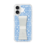スリムプロテクションケース LANVIN en Bleu - STAND & RING RIBBON Clear［ LANVIN en Bleu - Logo Pattern - Blue ］