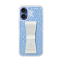 スリムプロテクションケース LANVIN en Bleu - STAND & RING RIBBON Clear［ LANVIN en Bleu - Logo Pattern - Blue ］
