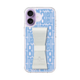 スリムプロテクションケース LANVIN en Bleu - STAND & RING RIBBON Clear［ LANVIN en Bleu - Logo Pattern - Blue ］