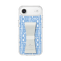 スリムプロテクションケース LANVIN en Bleu - STAND & RING RIBBON Clear［ LANVIN en Bleu - Logo Pattern - Blue ］