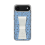 スリムプロテクションケース LANVIN en Bleu - STAND & RING RIBBON Clear［ LANVIN en Bleu - Logo Pattern - Blue ］