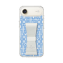 スリムプロテクションケース LANVIN en Bleu - STAND & RING RIBBON Clear［ LANVIN en Bleu - Logo Pattern - Blue ］