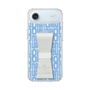 スリムプロテクションケース LANVIN en Bleu - STAND & RING RIBBON Clear［ LANVIN en Bleu - Logo Pattern - Blue ］