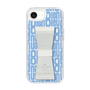 スリムプロテクションケース LANVIN en Bleu - STAND & RING RIBBON Clear［ LANVIN en Bleu - Logo Pattern - Blue ］