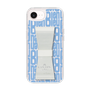 スリムプロテクションケース LANVIN en Bleu - STAND & RING RIBBON Clear［ LANVIN en Bleu - Logo Pattern - Blue ］