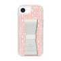 スリムプロテクションケース LANVIN en Bleu - STAND & RING RIBBON Clear［ LANVIN en Bleu - Logo Pattern - Pink ］