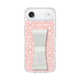 スリムプロテクションケース LANVIN en Bleu - STAND & RING RIBBON Clear［ LANVIN en Bleu - Logo Pattern - Pink ］