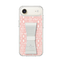 スリムプロテクションケース LANVIN en Bleu - STAND & RING RIBBON Clear［ LANVIN en Bleu - Logo Pattern - Pink ］