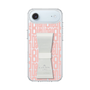 スリムプロテクションケース LANVIN en Bleu - STAND & RING RIBBON Clear［ LANVIN en Bleu - Logo Pattern - Pink ］