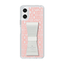 スリムプロテクションケース LANVIN en Bleu - STAND & RING RIBBON Clear［ LANVIN en Bleu - Logo Pattern - Pink ］