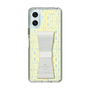 スリムプロテクションケース LANVIN en Bleu - STAND & RING RIBBON Clear［ LANVIN en Bleu - Logo Pattern - Yellow ］