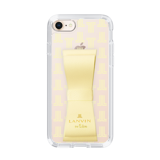 スリムプロテクションケース LANVIN en Bleu - STAND & RING RIBBON Cream Yellow［ LANVIN en Bleu - Monogram - Yellow ］