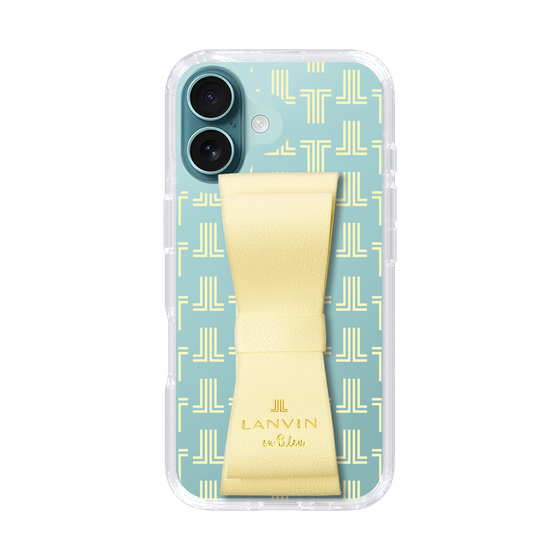 スリムプロテクションケース LANVIN en Bleu - STAND & RING RIBBON Cream Yellow［ LANVIN en Bleu - Monogram - Yellow ］