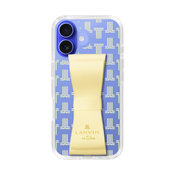 スリムプロテクションケース LANVIN en Bleu - STAND & RING RIBBON Cream Yellow［ LANVIN en Bleu - Monogram - Yellow ］