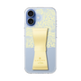 スリムプロテクションケース LANVIN en Bleu - STAND & RING RIBBON Cream Yellow［ LANVIN en Bleu - Lace - Yellow ］