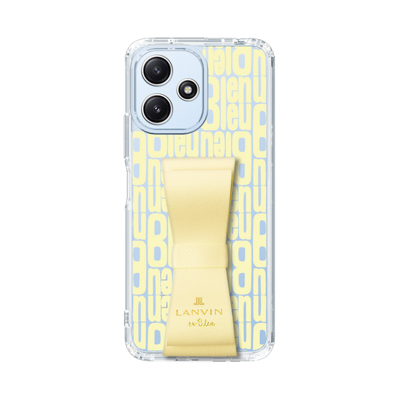 スリムプロテクションケース LANVIN en Bleu - STAND & RING RIBBON Cream Yellow［ LANVIN en Bleu - Logo Pattern - Yellow ］