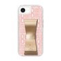 スリムプロテクションケース LANVIN en Bleu - STAND & RING RIBBON Gold［ LANVIN en Bleu - Logo Pattern - Pink ］