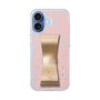 スリムプロテクションケース LANVIN en Bleu - STAND & RING RIBBON Gold［ LANVIN en Bleu - Logo Pattern - Pink ］