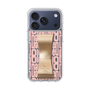 スリムプロテクションケース LANVIN en Bleu - STAND & RING RIBBON Gold［ LANVIN en Bleu - Logo Pattern - Pink ］
