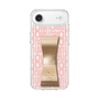 スリムプロテクションケース LANVIN en Bleu - STAND & RING RIBBON Gold［ LANVIN en Bleu - Logo Pattern - Pink ］