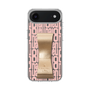 スリムプロテクションケース LANVIN en Bleu - STAND & RING RIBBON Gold［ LANVIN en Bleu - Logo Pattern - Pink ］