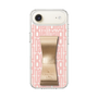 スリムプロテクションケース LANVIN en Bleu - STAND & RING RIBBON Gold［ LANVIN en Bleu - Logo Pattern - Pink ］