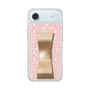 スリムプロテクションケース LANVIN en Bleu - STAND & RING RIBBON Gold［ LANVIN en Bleu - Logo Pattern - Pink ］