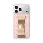 スリムプロテクションケース LANVIN en Bleu - STAND & RING RIBBON Gold［ LANVIN en Bleu - Logo Pattern - Pink ］