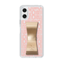 スリムプロテクションケース LANVIN en Bleu - STAND & RING RIBBON Gold［ LANVIN en Bleu - Logo Pattern - Pink ］
