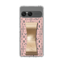 スリムプロテクションケース LANVIN en Bleu - STAND & RING RIBBON Gold［ LANVIN en Bleu - Logo Pattern - Pink ］