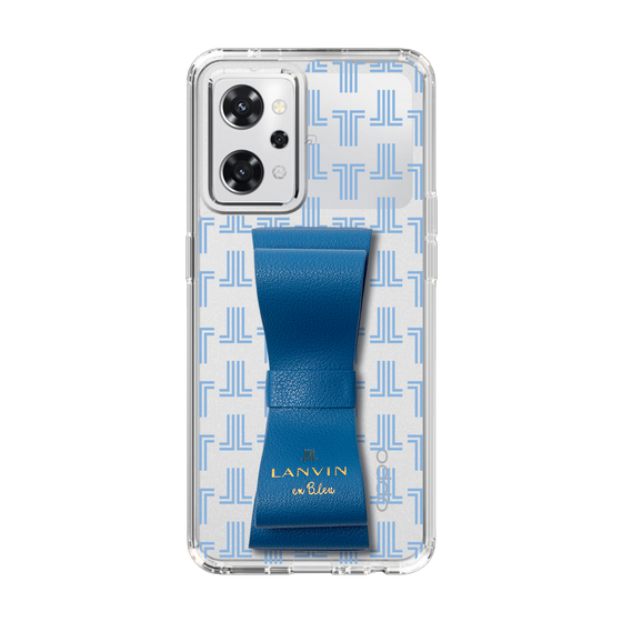 スリムプロテクションケース LANVIN en Bleu - STAND & RING RIBBON Navy［ LANVIN en Bleu - Monogram - Blue ］