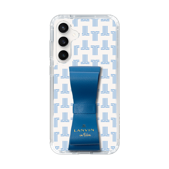 スリムプロテクションケース LANVIN en Bleu - STAND & RING RIBBON Navy［ LANVIN en Bleu - Monogram - Blue ］