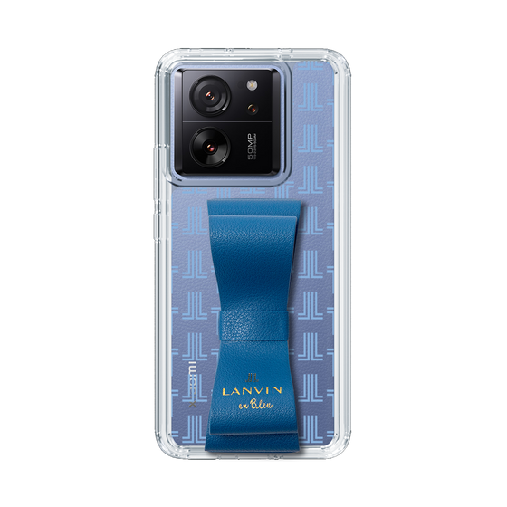 スリムプロテクションケース LANVIN en Bleu - STAND & RING RIBBON Navy［ LANVIN en Bleu - Monogram - Blue ］