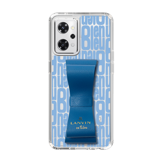 スリムプロテクションケース LANVIN en Bleu - STAND & RING RIBBON Navy［ LANVIN en Bleu - Logo Pattern - Blue ］