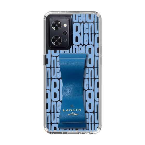 スリムプロテクションケース LANVIN en Bleu - STAND & RING RIBBON Navy［ LANVIN en Bleu - Logo Pattern - Blue ］