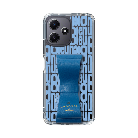 スリムプロテクションケース LANVIN en Bleu - STAND & RING RIBBON Navy［ LANVIN en Bleu - Logo Pattern - Blue ］