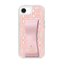 スリムプロテクションケース LANVIN en Bleu - STAND & RING RIBBON Sakura Pink［ LANVIN en Bleu - Logo Pattern - Pink ］
