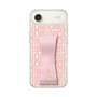 スリムプロテクションケース LANVIN en Bleu - STAND & RING RIBBON Sakura Pink［ LANVIN en Bleu - Logo Pattern - Pink ］