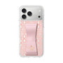 スリムプロテクションケース LANVIN en Bleu - STAND & RING RIBBON Sakura Pink［ LANVIN en Bleu - Logo Pattern - Pink ］