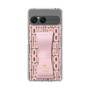 スリムプロテクションケース LANVIN en Bleu - STAND & RING RIBBON Sakura Pink［ LANVIN en Bleu - Logo Pattern - Pink ］