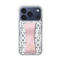 スリムプロテクションケース LANVIN en Bleu - STAND & RING RIBBON Sakura Pink［ LANVIN en Bleu - Logo Pattern - White ］