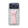 スリムプロテクションケース LANVIN en Bleu - STAND & RING RIBBON Sakura Pink［ LANVIN en Bleu - Logo Pattern - White ］