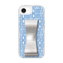スリムプロテクションケース LANVIN en Bleu - STAND & RING RIBBON Silver［ LANVIN en Bleu - Logo Pattern - Blue ］