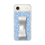 スリムプロテクションケース LANVIN en Bleu - STAND & RING RIBBON Silver［ LANVIN en Bleu - Logo Pattern - Blue ］