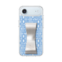 スリムプロテクションケース LANVIN en Bleu - STAND & RING RIBBON Silver［ LANVIN en Bleu - Logo Pattern - Blue ］