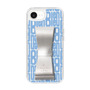 スリムプロテクションケース LANVIN en Bleu - STAND & RING RIBBON Silver［ LANVIN en Bleu - Logo Pattern - Blue ］