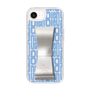スリムプロテクションケース LANVIN en Bleu - STAND & RING RIBBON Silver［ LANVIN en Bleu - Logo Pattern - Blue ］