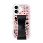 スリムプロテクションケース - STAND & RING RIBBON Black［ 内藤ルネ - RUNE Girl Retro & Modern - Pink ］