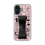 スリムプロテクションケース - STAND & RING RIBBON Black［ 内藤ルネ - RUNE Girl Retro & Modern - Pink ］